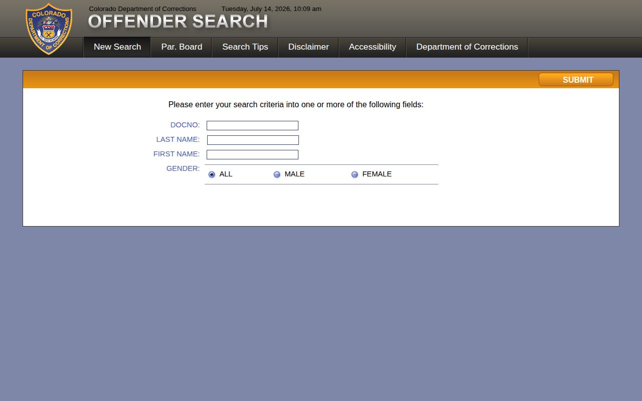 Jefferson County released inmates CDOC offender search
